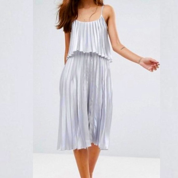 Oh My Love Dresses & Skirts - NWOT- Silver Pleated Dress